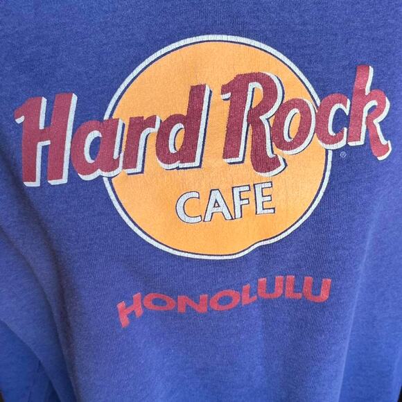 VTG 90S BLUE HARD ROCK CAFE HONOLULU SWEATSHIRT - Picture 3 of 8